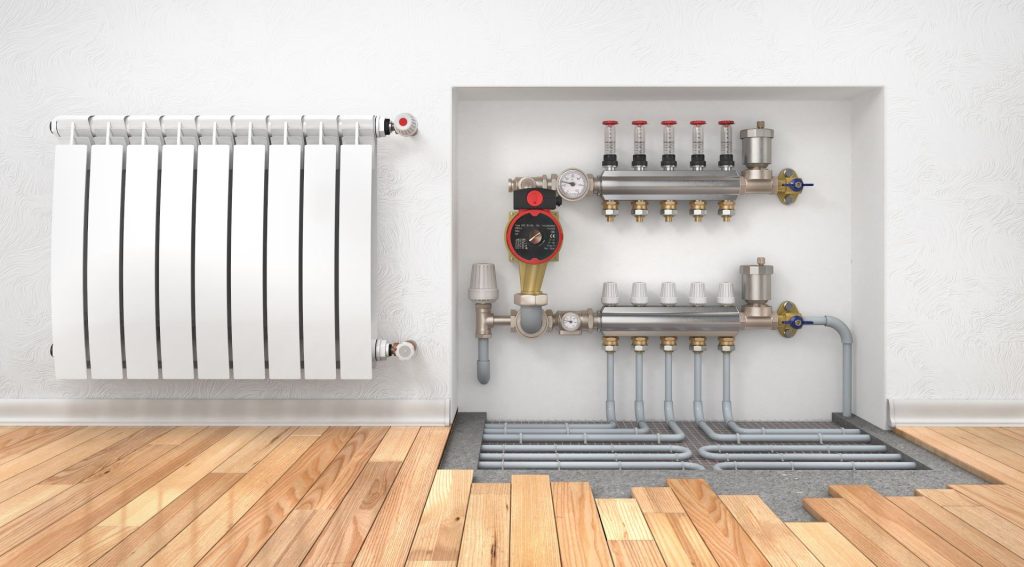 radiator vs underfloor heating illustration