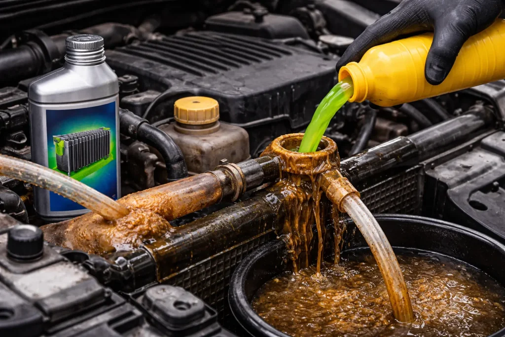 clean sludge from radiator