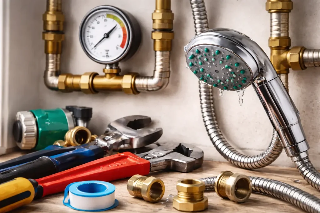 Plumbing tools and shower components