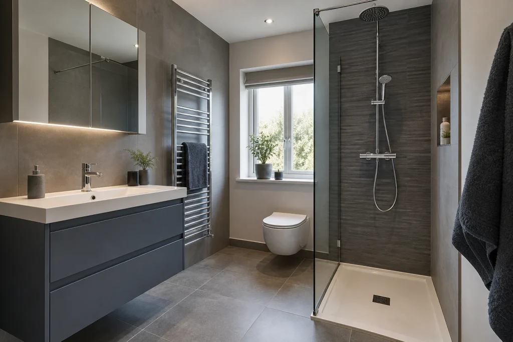 Finished modern bathroom in Reading